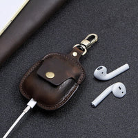 Buy Air Pods 1st/2nd Gen genuine leather headphone cover, all-inclusive handmade Apple Bluetooth headset protective cover at Caseles-Lea-AirPod2-Brown, 