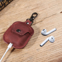 Buy Air Pods 1st/2nd Gen genuine leather headphone cover, all-inclusive handmade Apple Bluetooth headset protective cover at Caseles-Lea-AirPod2-Brown, 