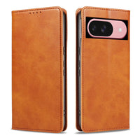 Buy Magnetic Folio Wallet Phone Case, Premium Leather, Credit Card Holder, Magnetic Closure, Flip Kickstand Shockproof Case,Barnett at Caseles-Google Pixel 9 Pro XL, Barnett-Brown