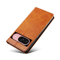 Buy Magnetic Folio Wallet Phone Case, Premium Leather, Credit Card Holder, Magnetic Closure, Flip Kickstand Shockproof Case,Barnett at Caseles-Google Pixel 9 Pro XL, Barnett-Brown