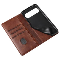 Buy Magnetic Folio Wallet Phone Case, Premium Leather, Credit Card Holder, Magnetic Closure, Flip Kickstand Shockproof Case,Barnett at Caseles-Google Pixel 9 Pro XL, Barnett-Brown