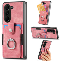 Buy Samsung Galaxy Z Fold Wallet Case, Card Slot, Shockproof Ring Stand, PU Leather,Logan at Caseles-Samsung Galaxy Z Fold 6, Pink