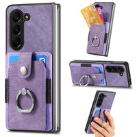 Buy Samsung Galaxy Z Fold Wallet Case, Card Slot, Shockproof Ring Stand, PU Leather,Logan at Caseles-Samsung Galaxy Z Fold 6, Purple