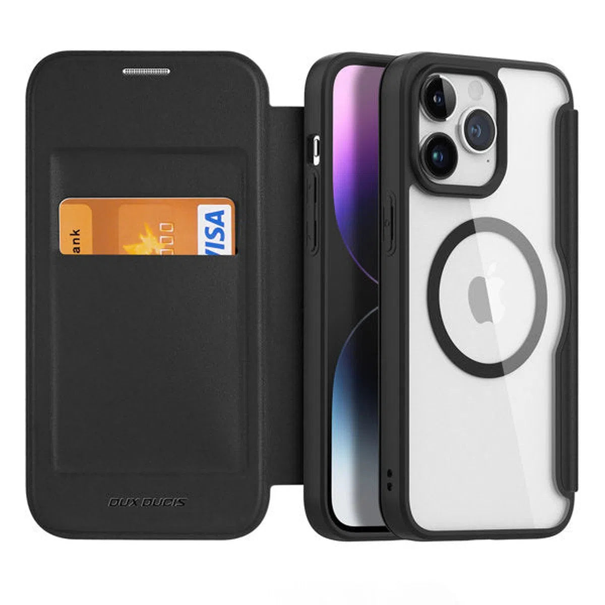 Buy iPhone Case Wallet with MagSafe - Slim Reliable PU Leather Case with Card Holder, Flip Cover for Women & Men,Lon at Caseles-iPhone 16 Pro Max, Lon-Black