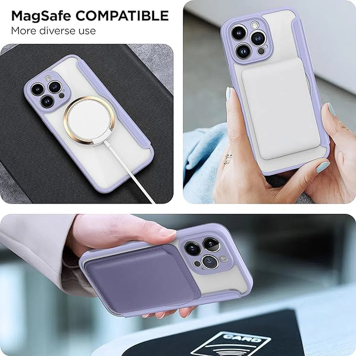 Buy iPhone Case Wallet with MagSafe - Slim Reliable PU Leather Case with Card Holder, Flip Cover for Women & Men,Lon at Caseles-iPhone 16 Pro Max, Lon-Purple