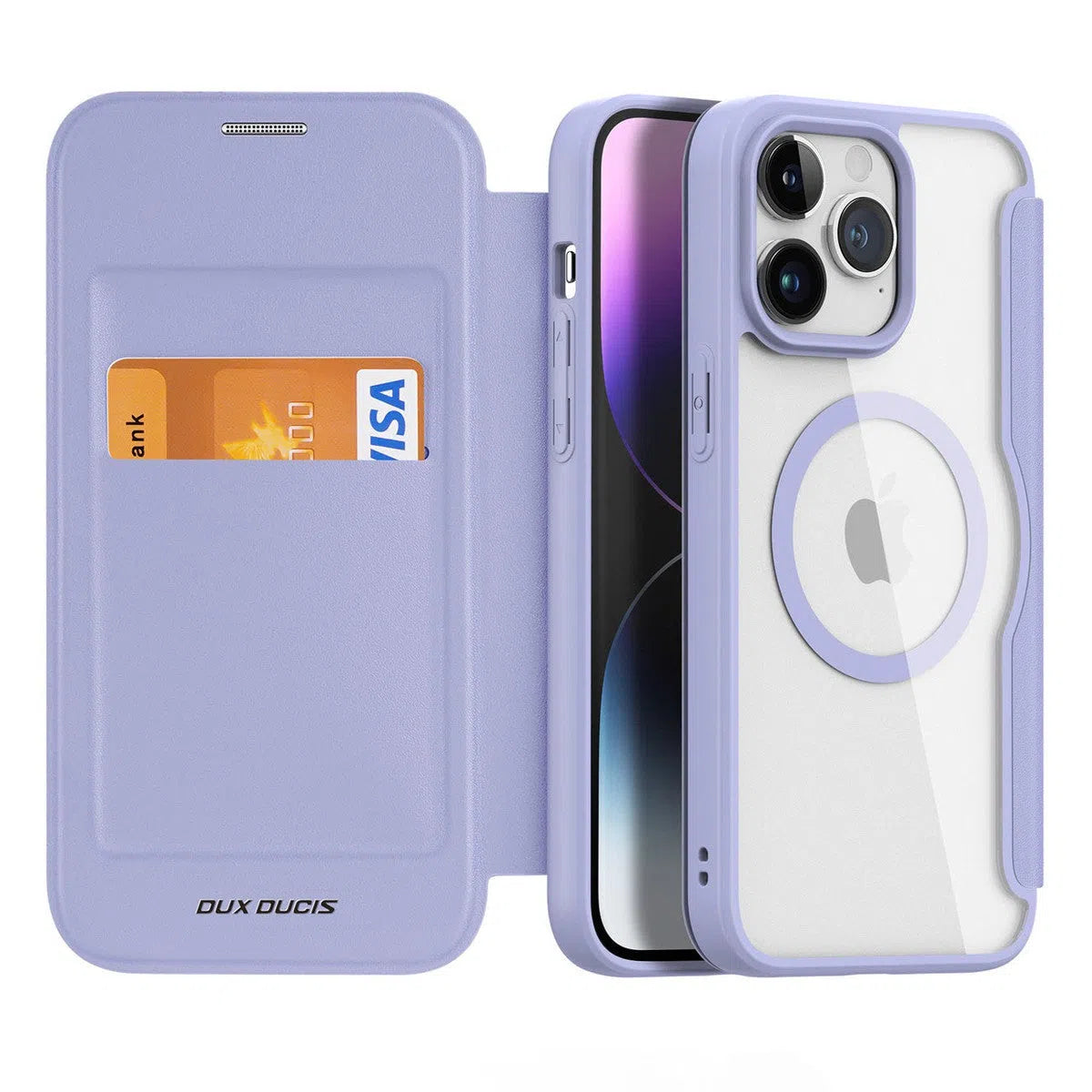 Buy iPhone Case Wallet with MagSafe - Slim Reliable PU Leather Case with Card Holder, Flip Cover for Women & Men,Lon at Caseles-iPhone 16 Pro Max, Lon-Purple