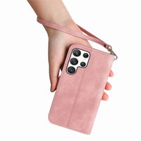 Buy Phone Flip Case Premium Leather Wallet Case Compatible with iPhone , Flip Magnetic Wallet Case Phone Cover Case Shockproof TPU Inner Shell Phone Cover, Wrist Strap Phone Protection,Lottie at Caseles-Samsung Galaxy S24 Ultra, Pink