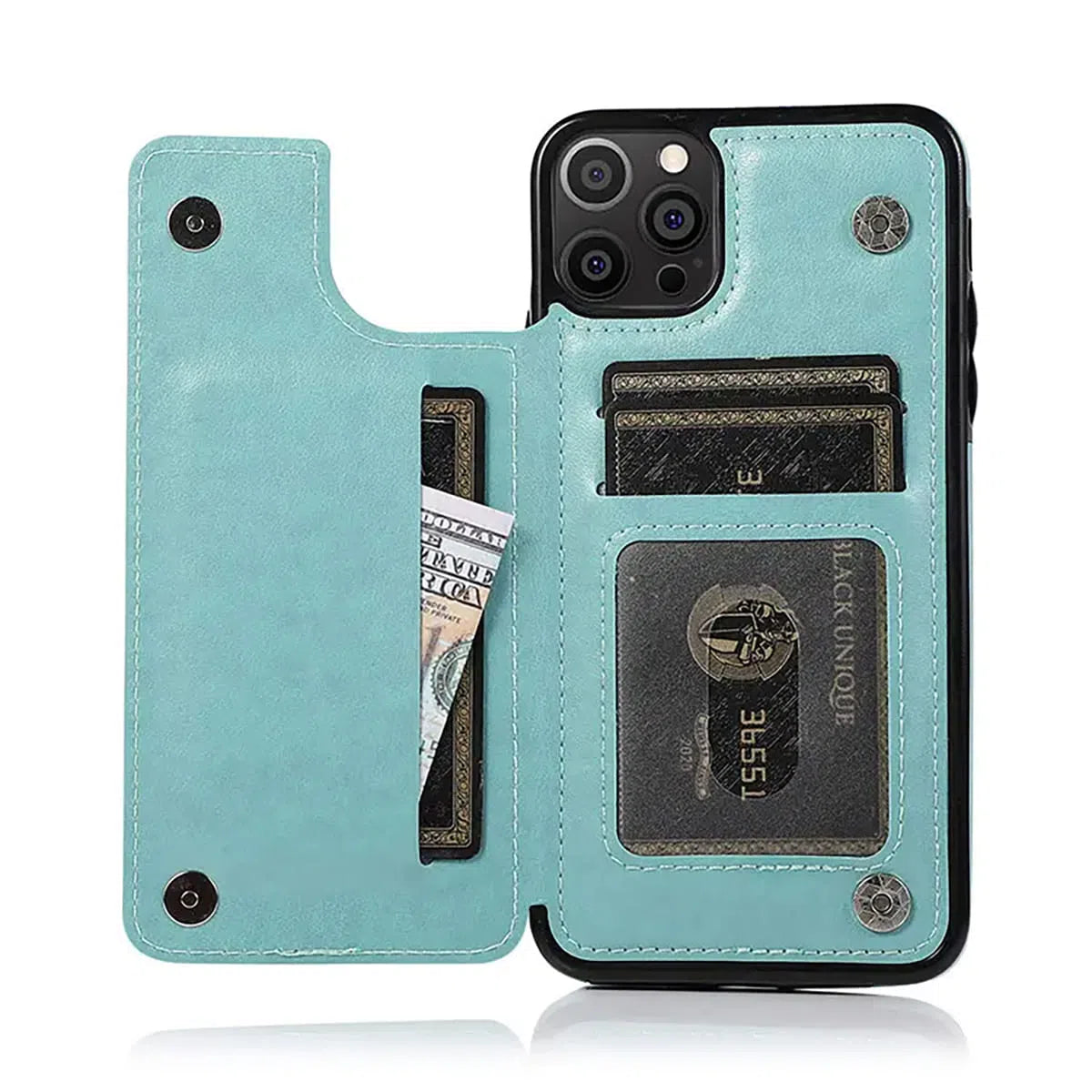 Buy Classic Mandala Wallet Phone Case, Credit Card Holder, Leather, Double Magnetic Buttons, Shockproof Case,Maddox at Caseles-iPhone 16 Pro Max, Maddox-Blue