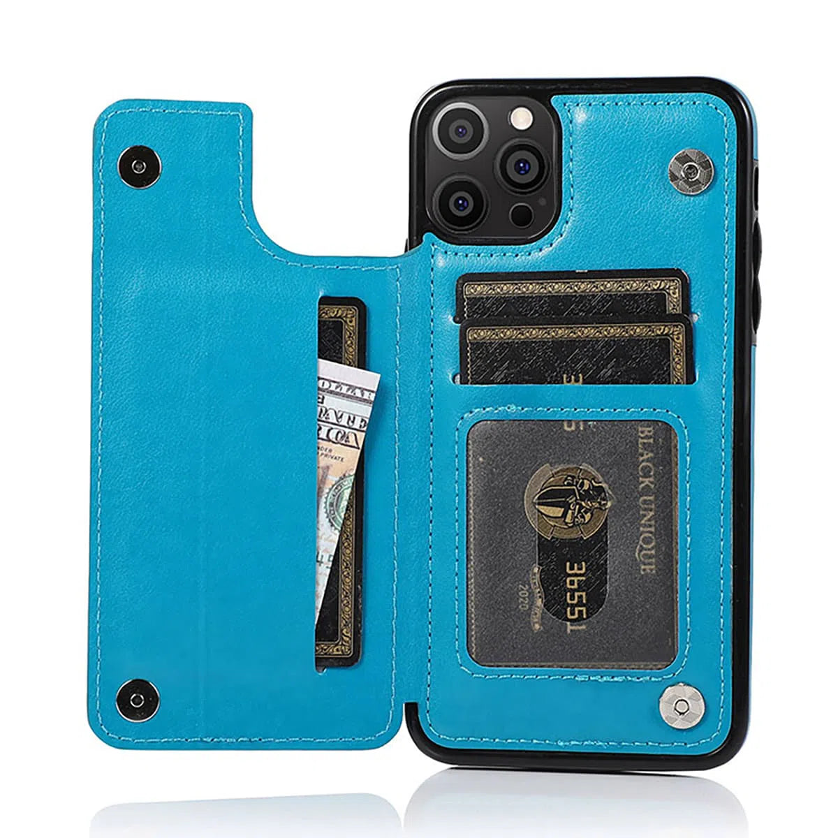 Buy Classic Mandala Wallet Phone Case, Credit Card Holder, Leather, Double Magnetic Buttons, Shockproof Case,Maddox at Caseles-iPhone 16 Pro Max, Maddox-Blue