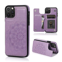 Buy Classic Mandala Wallet Phone Case, Credit Card Holder, Leather, Double Magnetic Buttons, Shockproof Case,Maddox at Caseles-iPhone 16 Pro Max, Maddox-Purple