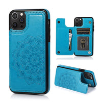 Buy Classic Mandala Wallet Phone Case, Credit Card Holder, Leather, Double Magnetic Buttons, Shockproof Case,Maddox at Caseles-iPhone 16 Pro Max, Maddox-Blue