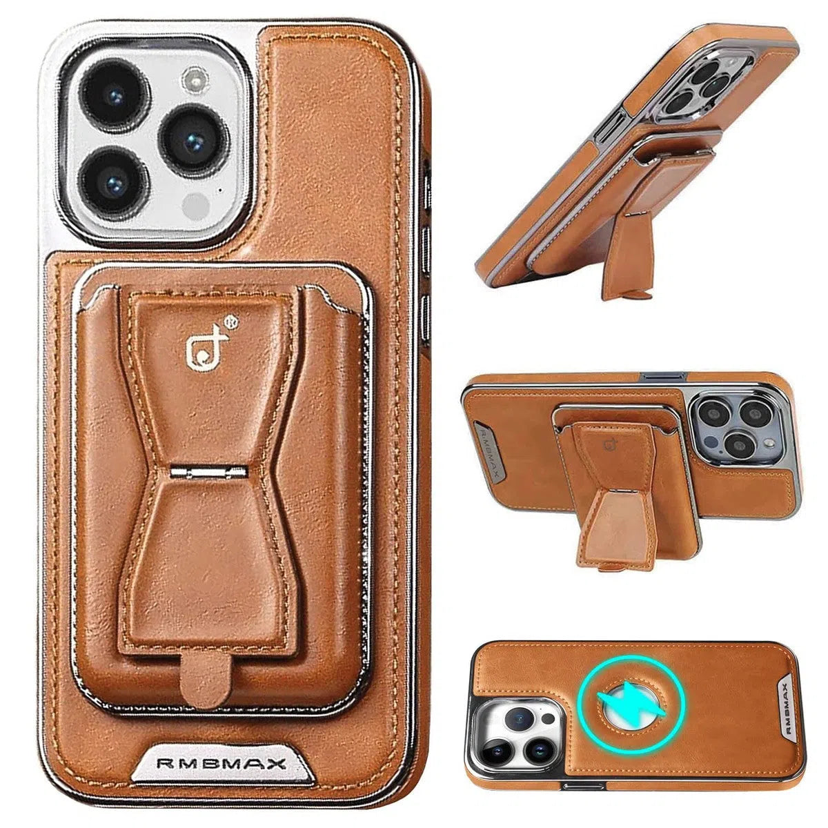 Buy Full Coverage Protection, Leather Phone case, Phone Stander, Card Holder Wallet Case - MALCOLM at Caseles-iPhone 16 Pro Max, Malcolm-Brown