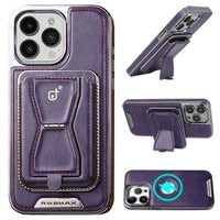 Buy Full Coverage Protection, Leather Phone case, Phone Stander, Card Holder Wallet Case - MALCOLM at Caseles-iPhone 16 Pro Max, Malcolm-Purple