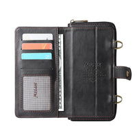 Buy Classic Crossbody Detachable Magnetic Wallet Phone Case, High Capacity with Strap - MERRILL at Caseles-iPhone 16 Pro Max, Merrill-Black