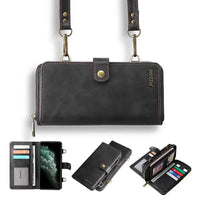 Buy Classic Crossbody Detachable Magnetic Wallet Phone Case, High Capacity with Strap - MILAN at Caseles-Samsung Galaxy A56 5G, Milan-Black