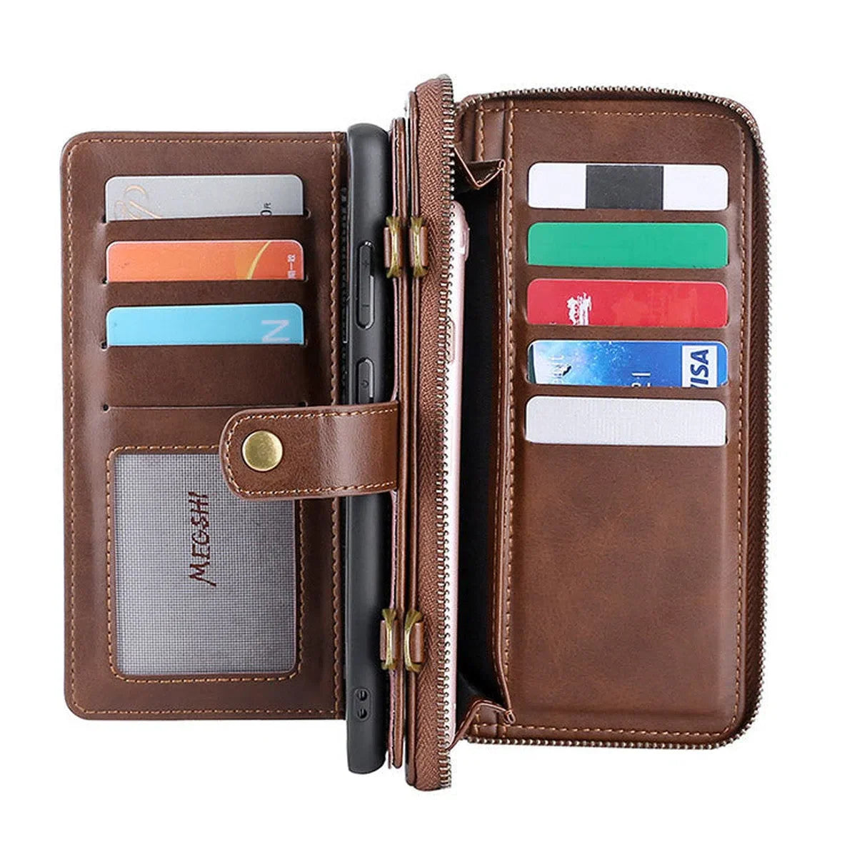 Buy Classic Crossbody Detachable Magnetic Wallet Phone Case, High Capacity with Strap - MILAN at Caseles-Samsung Galaxy A56 5G, Milan-Brown