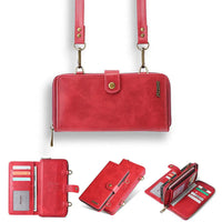 Buy Classic Crossbody Detachable Magnetic Wallet Phone Case, High Capacity with Strap - MILAN at Caseles-Samsung Galaxy A56 5G, Milan-Red