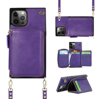 Buy Classic Crossbody Wallet Phone Case, Premium Leather, Credit Card Holder, Zipper Pocket Purse Handbag, Kickstand Shockproof Case - MOHINI at Caseles-iPhone 16 Pro Max, Mohini-Purple