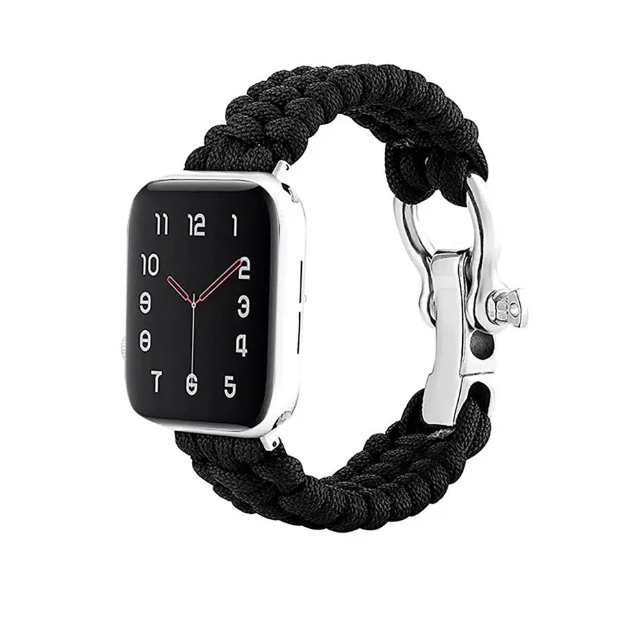 Buy Outdoor Sports For Apple Watch, Compatible with iWatch SE Series 8/7/6/5/4/3/2/1/Ultra/Sport Edition, Men and Women - OUTDOOR PARACORD BAND at Caseles-38mm/40mm/41mm, OPBand-Black