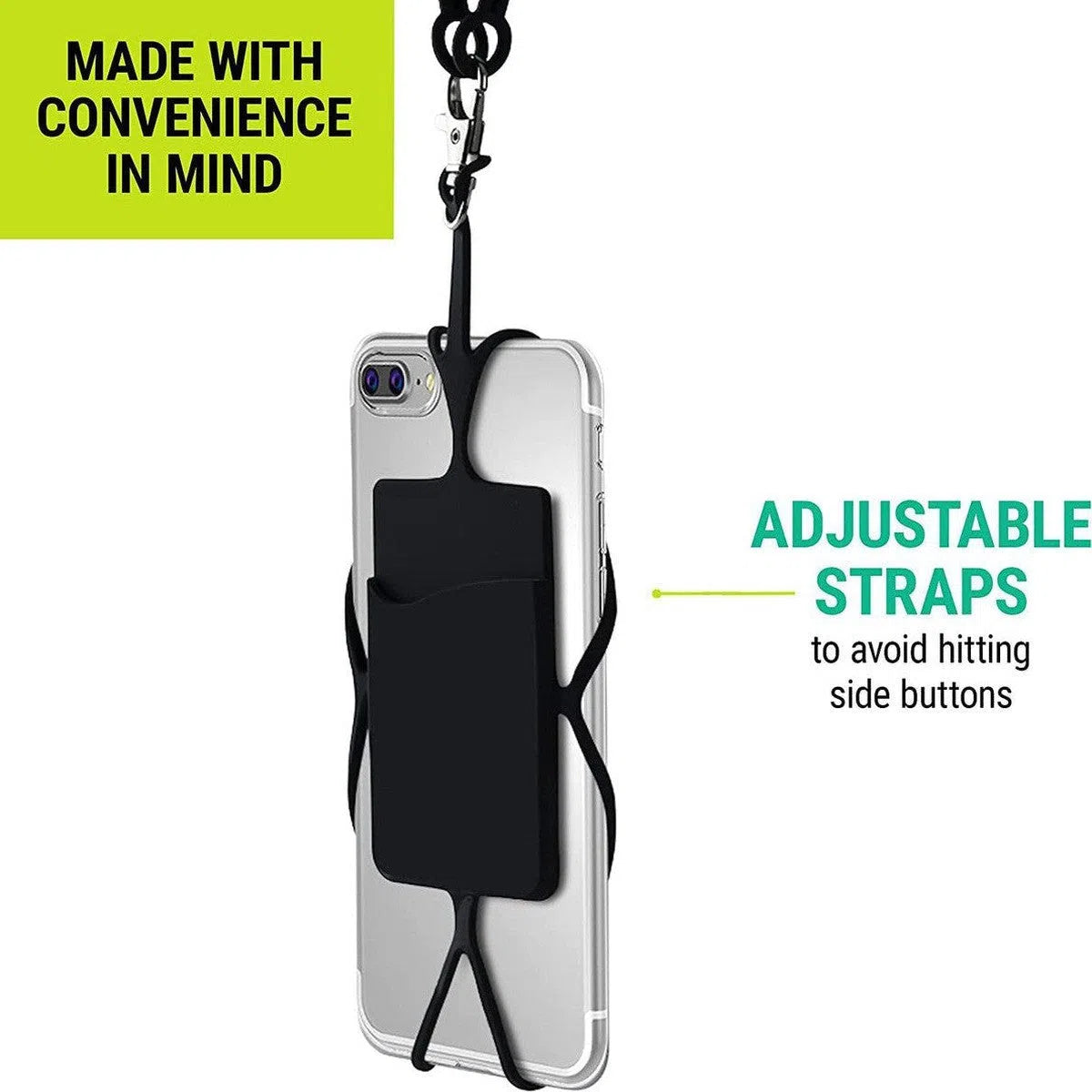 Buy Cell Phone Lanyard-Universal Neck PhoneHolder w/Card Pocket Neck Strap AccessoriesSmartphone - PHONE LANYARD at Caseles-Black, 