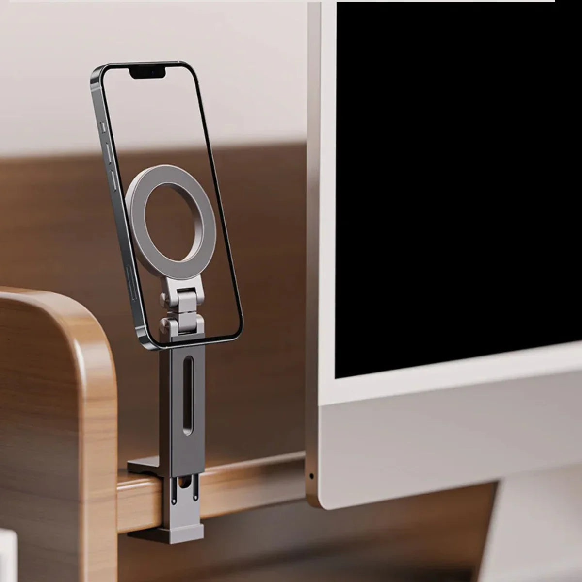Buy 360° Rotating Magnetic Car Phone Holder, Retractable Mount for iPhone & More - Portable Magnetic Phone Holder at Caseles-Silver, 
