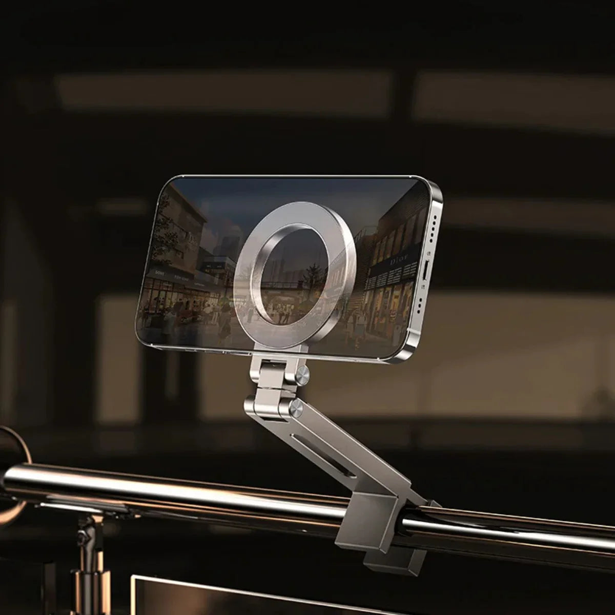 Buy 360° Rotating Magnetic Car Phone Holder, Retractable Mount for iPhone & More - Portable Magnetic Phone Holder at Caseles-Silver, 