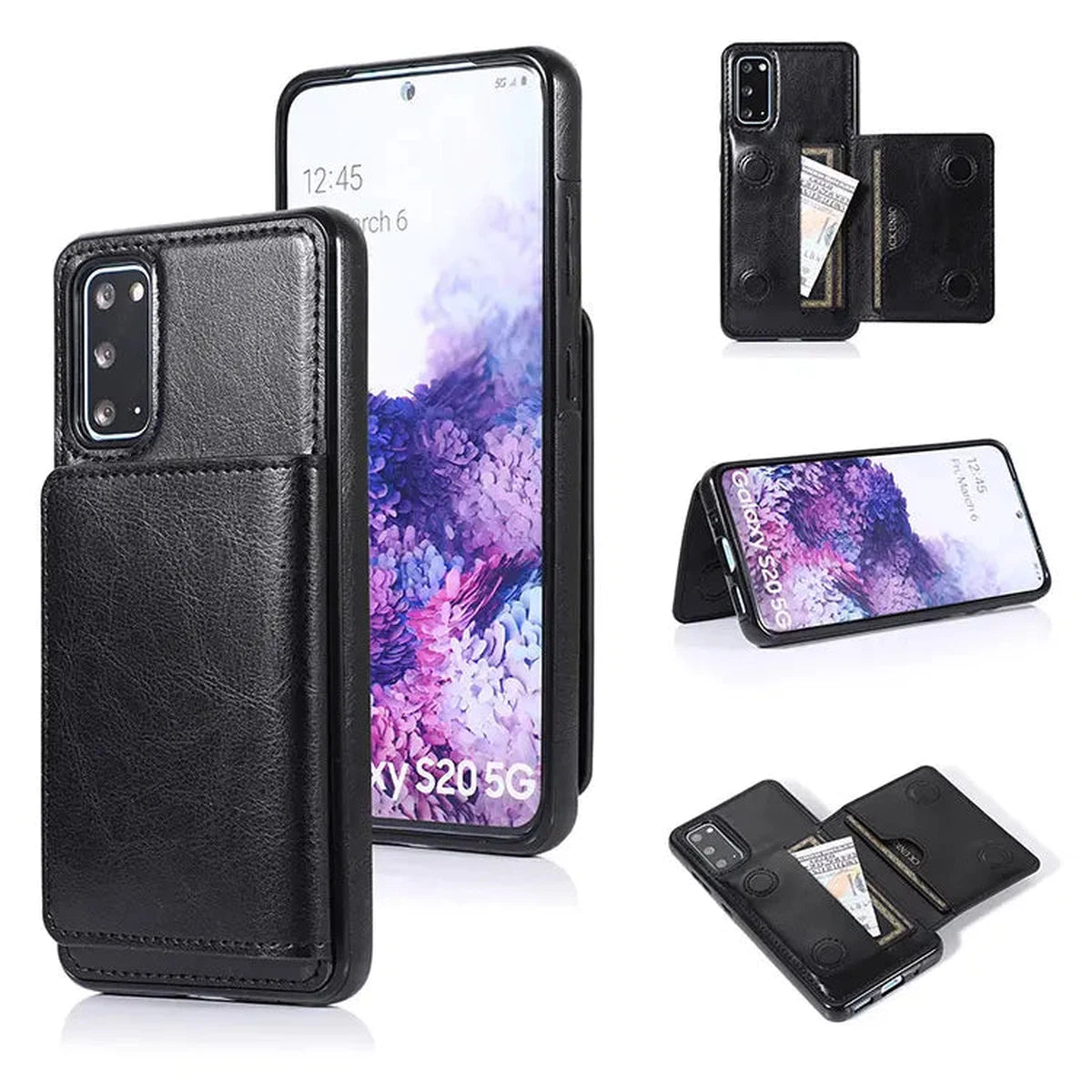 Buy Classic Magnetic Wallet Phone Case, Credit Card Holder, Dual Layer, Lightweight, Slim Leather, Magnetic Protective Case - RAYNA at Caseles-Samsung Galaxy S25 Ultra, Rayna-Black