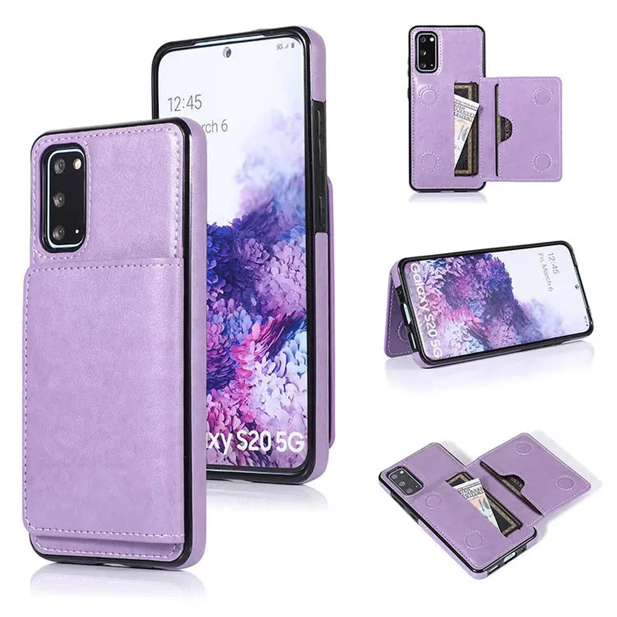 Buy Classic Magnetic Wallet Phone Case, Credit Card Holder, Dual Layer, Lightweight, Slim Leather, Magnetic Protective Case - RAYNA at Caseles-Samsung Galaxy S25 Ultra, Rayna-Purple