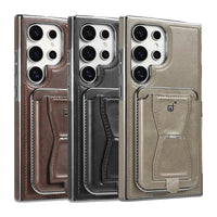 Buy Full Coverage Protection, Samsung Galaxy Leather Phone case, Phone Stander, Card Holder Wallet Case - Reese at Caseles-Samsung Galaxy S24 Ultra, Reese-Brown