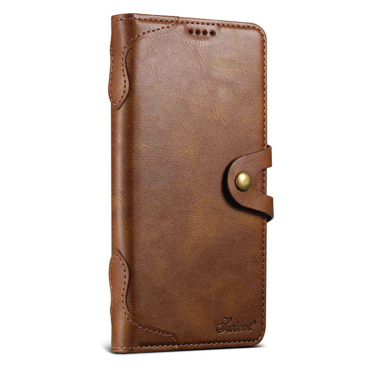 Buy Classic Book Flip Folio Wallet Phone Case, Magnetic Closure, Flip Folio, Card Holder, Kickstand - SUTENI at Caseles-iPhone 16 Pro Max, Suteni-Brown