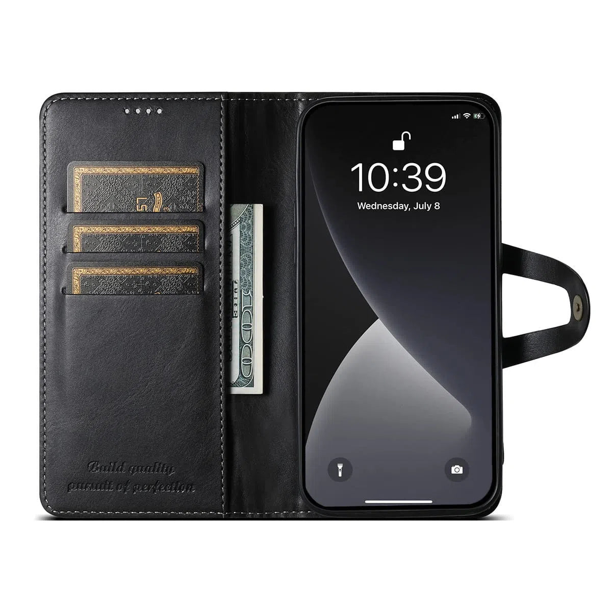 Buy Classic Book Flip Folio Wallet Phone Case, Magnetic Closure, Flip Folio, Card Holder, Kickstand - SUTENI at Caseles-iPhone 16 Pro Max, Suteni-Brown