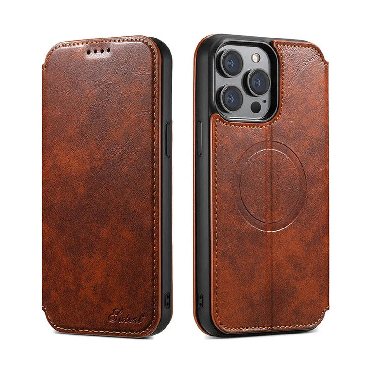 Buy Classic Wallet Phone Case, Support MagSafe Wireless Charging, Magnetic Flip, Premium Leather - SHAKAR at Caseles-iPhone 16 Pro Max, Shakar-Brown