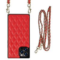 Buy Crossbody Leather Phone Case for Lady, with Detachable Adjustable Strap - SMITA at Caseles-iPhone 16 Pro Max, Smita-Red