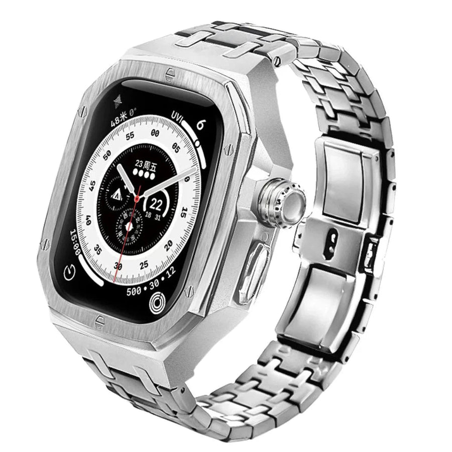 Buy Caseles Luxury Stainless Steel Strap & Case for Apple Watch, Compatible with iWatch band Series 10/9/8/7/6/5/4/3/2/1/Ultra/SE, Men and Women, STAINLESS STEEL CASE FOR APPLE WATCH at Caseles-Style 1, 40mm