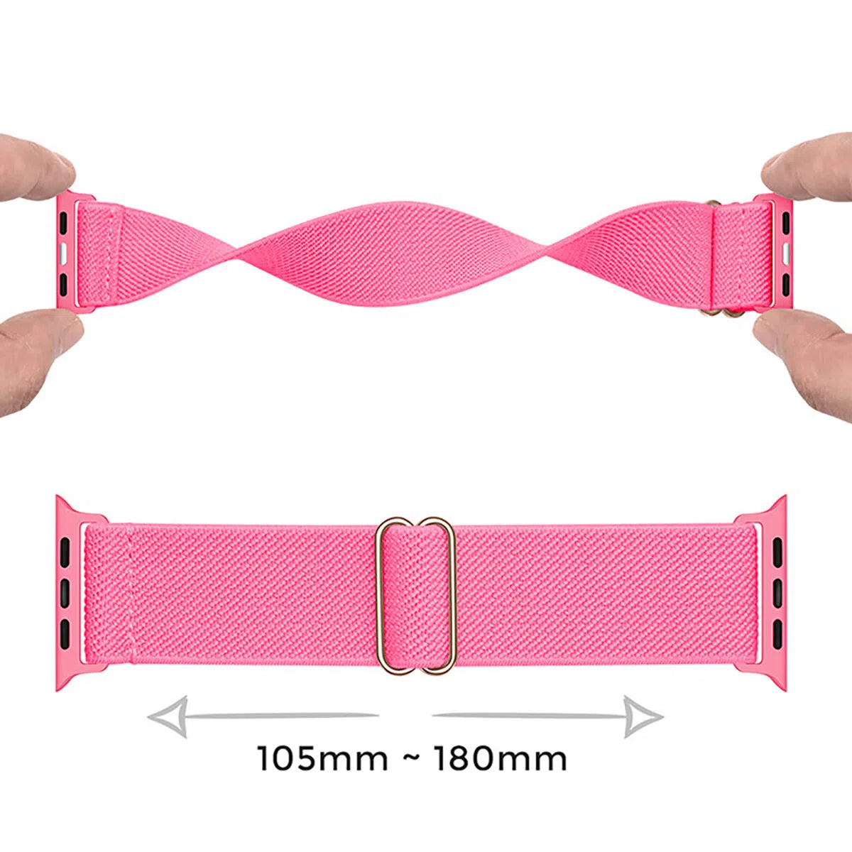 Buy Compatible with Apple Watch band Series 10/9/8/7/6/5/4/3/2/1/Ultra/SE, Men and Women, Adjustable Solo Loop Sport Elastic Watch Band Strap for Men Women - STRETCHY NYLON WATCH BAND at Caseles-38mm/40mm/41mm/42mm-Series10, SNBand-White