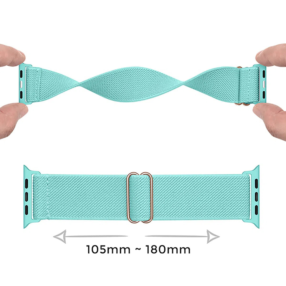 Buy Compatible with Apple Watch band Series 10/9/8/7/6/5/4/3/2/1/Ultra/SE, Men and Women, Adjustable Solo Loop Sport Elastic Watch Band Strap for Men Women - STRETCHY NYLON WATCH BAND at Caseles-38mm/40mm/41mm/42mm-Series10, SNBand-White