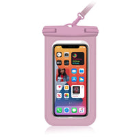 By Cellphone Dry Bag Strap Pouch, Compatible Size Up to 7inch Beach Accessories - UNIVERSAL WATERPROOF CASE at Caseles-Pink, 