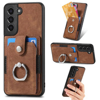 Buy Samsung Galaxy S Series Case, Slim Wallet Cover with Kickstand & Card Holder - WESLEY at Caseles-Samsung Galaxy S25 Ultra, Coffee