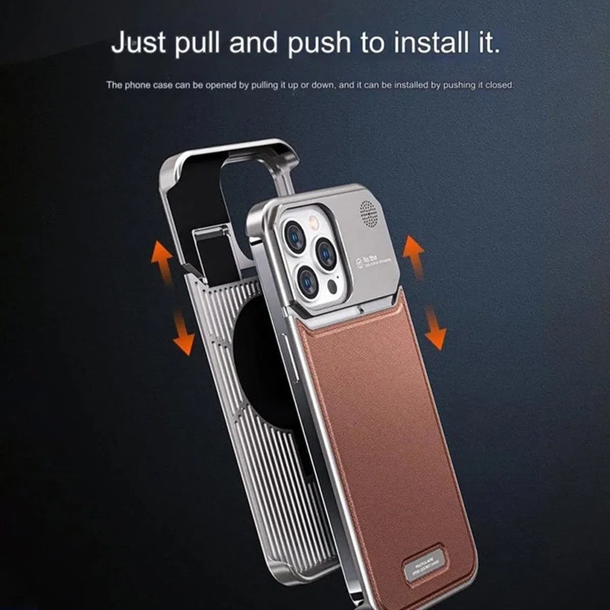 Buy Luxury Leather Metal Magnetic Aluminum Fragrance Phone Case For iphone -ZION at Caseles-iPhone 16 Pro Max, 